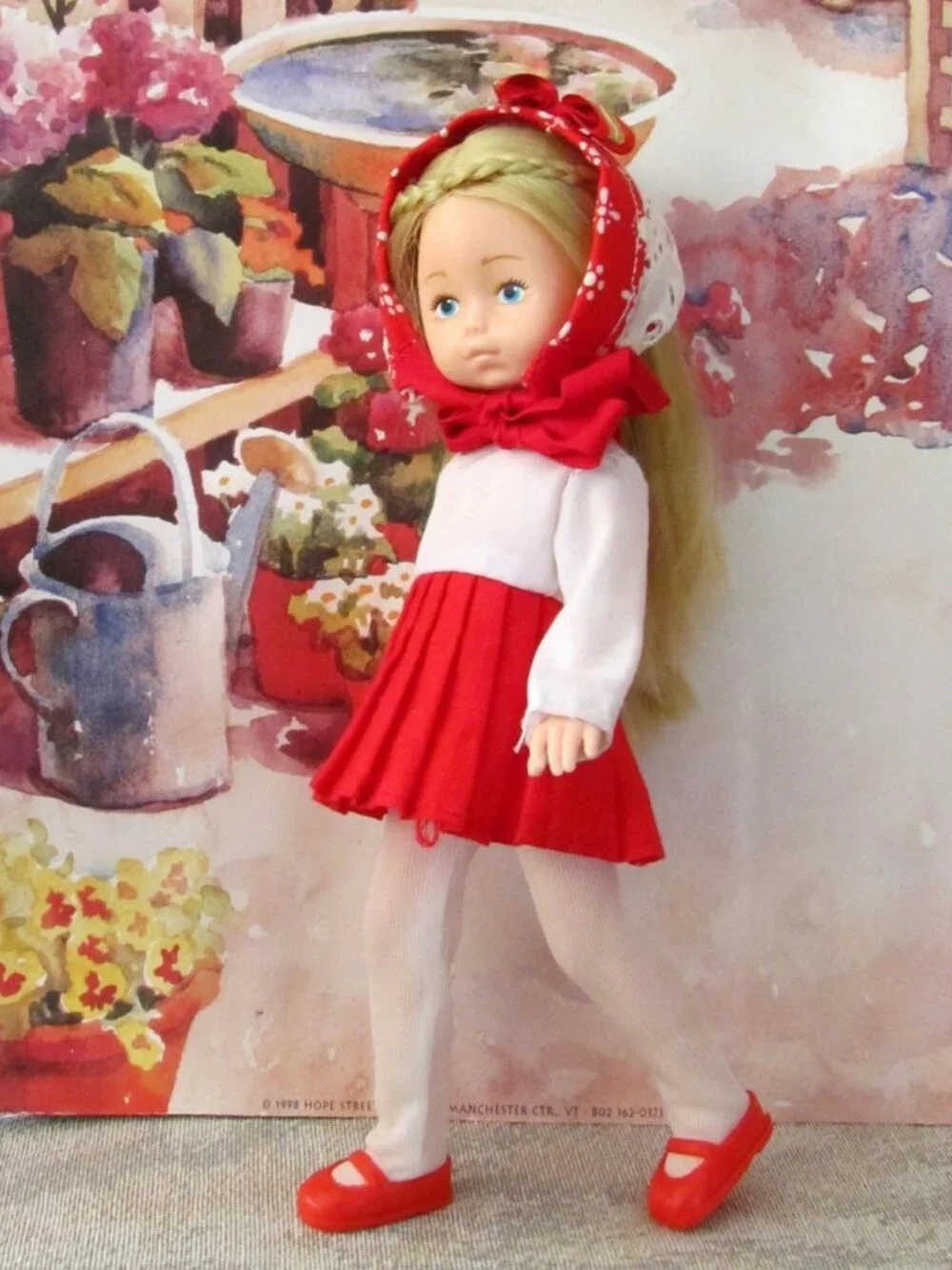 GINNY DOLL VOGUE 1970s w ROLLERSKATES, SWEATER, DRESS, PANTS, TOP, HAT, SCARF